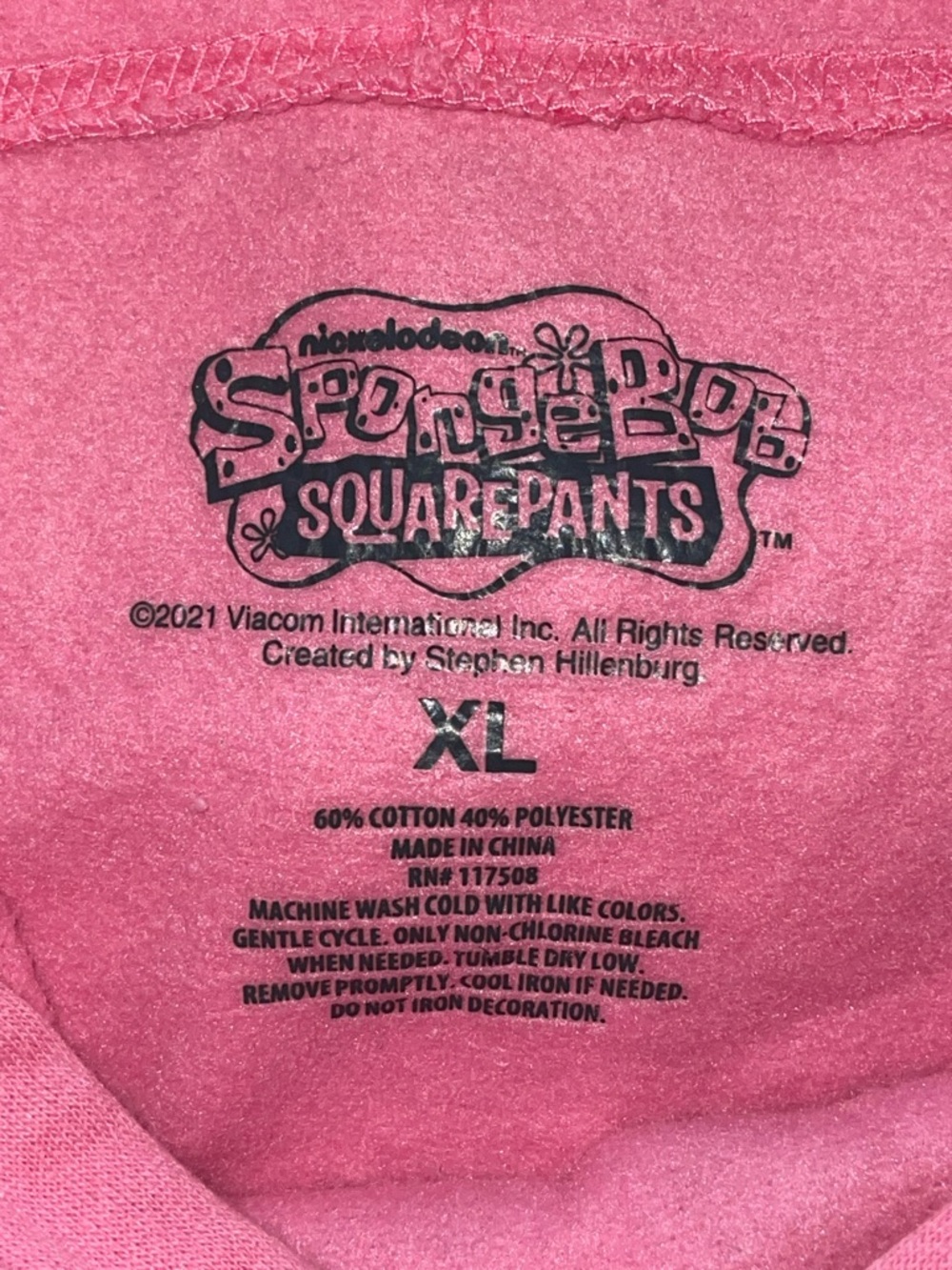 Nickelodeon Pink SpongeBob Crew Graphic Hoodie-Size XL - Picture 3 of 6